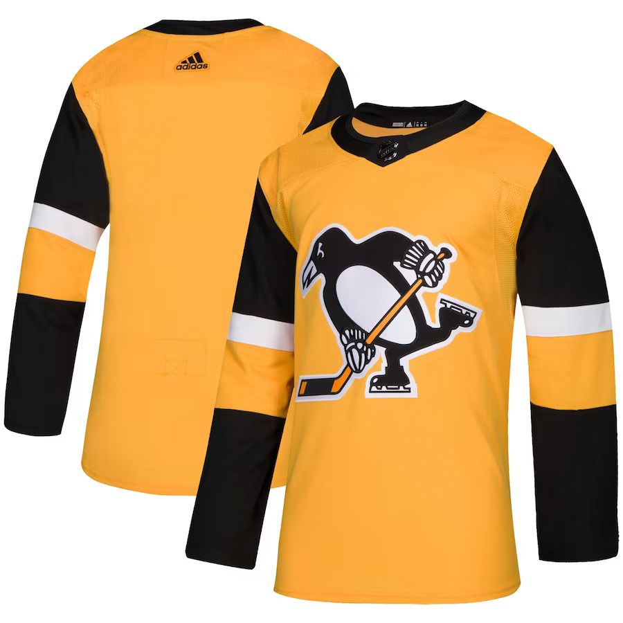 Men Pittsburgh Penguins adidas Gold Alternate Authentic NHL Jersey->customized nhl jersey->Custom Jersey